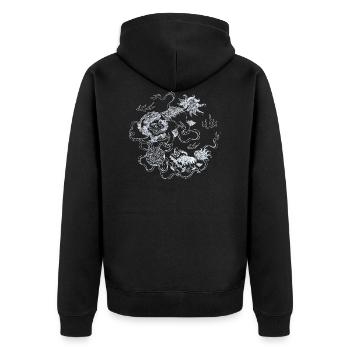 Dragon de tatouage chinois - Veste à capuche bio Premium Unisexe - noir - Dos - Nico (187cm)