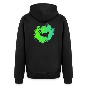 Bodyboarder - Unisex Premium Organic Zip Hoodie - black - Back - Nico (187cm)