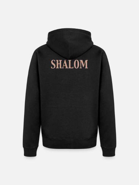 shalom - Unisex Premium Organic Zip Hoodie - black