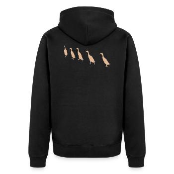 Laufente Geflügel Ente Geschenk Entenbesitzer - Unisex Premium Bio Zip Hoodie - Schwarz - Hinten - Nico (187cm)