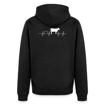 Kuh Kühe Bauernhof Landwirtschaft Geschenk - Unisex Premium Bio Zip Hoodie - Schwarz - Hinten - Nico (187cm)