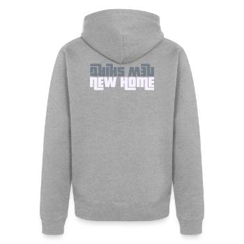 Nouveau T-shirt, nouvelle maison - Veste à capuche bio Premium Unisexe - gris chiné - Dos - Nico (187cm)