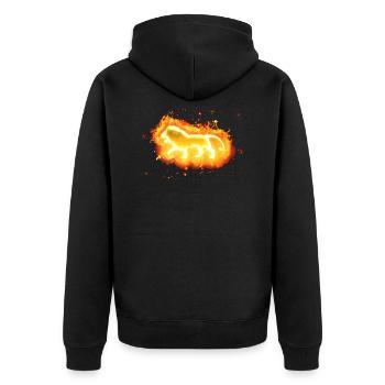 Le roi de la jungle Lion en feu - Veste à capuche bio Premium Unisexe - noir - Dos - Nico (187cm)