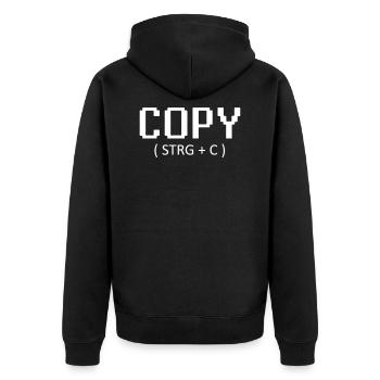 Copy - Unisex Premium Bio Zip Hoodie - Schwarz - Hinten - Nico (187cm)