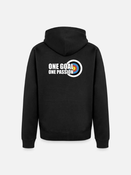 Bogenschießen Pfeil Bogen Bogenschütze - Unisex Premium Bio Zip Hoodie - Schwarz