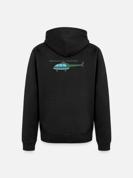 Helicopter - Unisex Premium Organic Zip Hoodie - black
