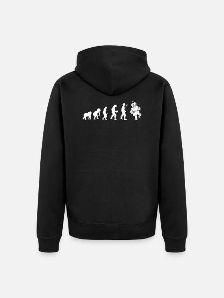 Evolution Roboter Geschenkidee - Unisex Premium Bio Zip Hoodie - Schwarz