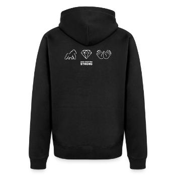Apes Together Strong Diamonds Hands - Unisex Premium Organic Zip Hoodie - black - Back - Nico (187cm)
