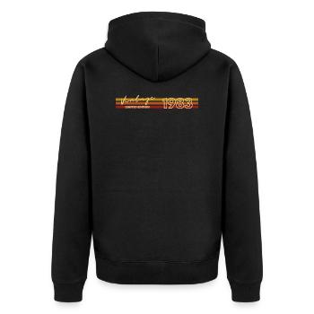 JAHRGANG 1983 - Unisex Premium Bio Zip Hoodie - Schwarz - Hinten - Nico (187cm)
