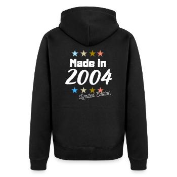 Fabriqué en 2004 Édition Limitée Vintage Anniversaire - Veste à capuche bio Premium Unisexe - noir - Dos - Nico (187cm)