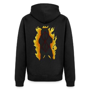 Berserker Bear Silhouette - Unisex Premium Organic Zip Hoodie - black - Back - Nico (187cm)