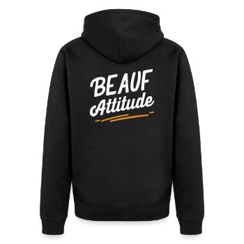 Beauf attitude - Veste à capuche bio Premium Unisexe - noir - Dos - Nico (187cm)