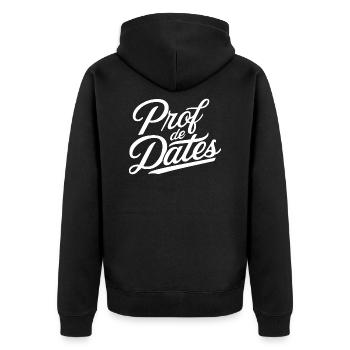 Prof de dates - Veste à capuche bio Premium Unisexe - noir - Dos - Nico (187cm)