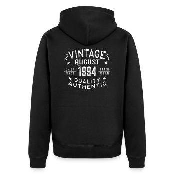 Août 1994 Cadeau d’anniversaire Août 1994 Rétro - Veste à capuche bio Premium Unisexe - noir - Dos - Nico (187cm)