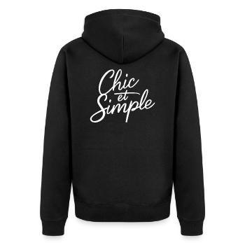 Chic et simple - Veste à capuche bio Premium Unisexe - noir - Dos - Nico (187cm)
