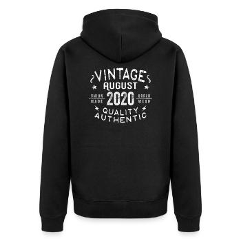 August 2020 Birthday Gift August 2020 Retro - Unisex Premium Organic Zip Hoodie - black - Back - Nico (187cm)