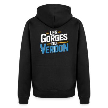 Les Gorges du Verdon - Veste à capuche bio Premium Unisexe - noir - Dos - Nico (187cm)