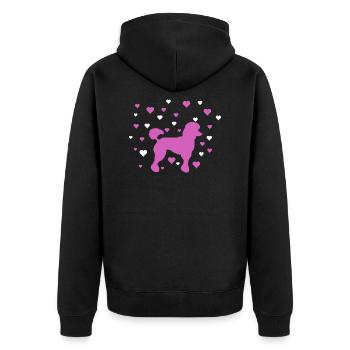 caniche - Veste à capuche bio Premium Unisexe - noir - Dos - Nico (187cm)
