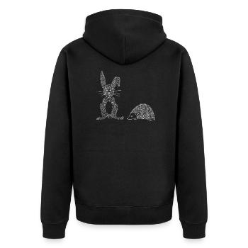 Lapin & Hérisson - Veste à capuche bio Premium Unisexe - noir - Dos - Nico (187cm)