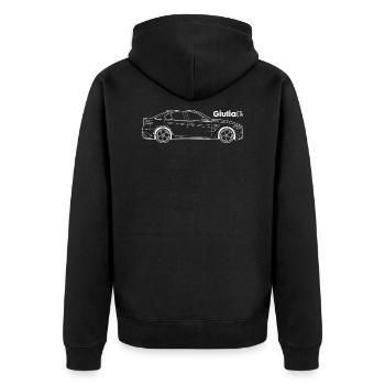 Alfa Giulia GTA Illustration - Unisex Premium Bio Zip Hoodie - Schwarz - Hinten - Nico (187cm)