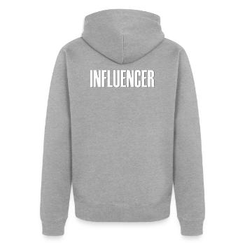 influencer youtuber fame babo sticker aufkleber - Unisex Premium Bio Zip Hoodie - Grau meliert - Hinten - Nico (187cm)