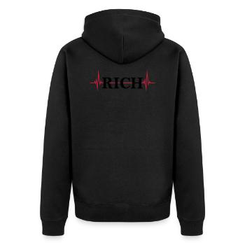 Logo Puls Riche - Veste à capuche bio Premium Unisexe - noir - Dos - Nico (187cm)