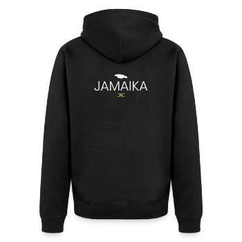 Jamaica Holidays - Unisex Premium Organic Zip Hoodie - black - Back - Nico (187cm)