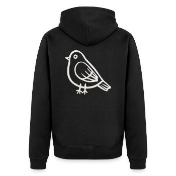 Tauben, Tauben, Tauben, Geschenk, Taubenzüchter, - Unisex Premium Bio Zip Hoodie - Schwarz - Hinten - Nico (187cm)