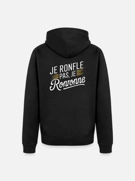 Je ronfle pas, je ronronne - Veste à capuche bio Premium Unisexe - noir