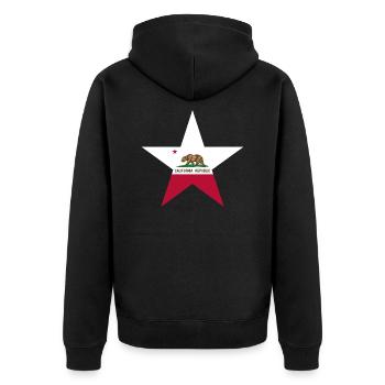 California Fan T-Shirt – Sun & Style - Veste à capuche bio Premium Unisexe - noir - Dos - Nico (187cm)