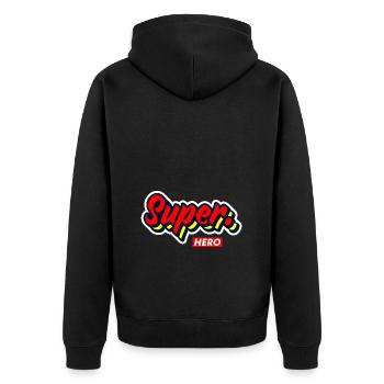 Super héros - Veste à capuche bio Premium Unisexe - noir - Dos - Nico (187cm)