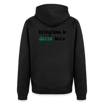 Green Area - Unisex Premium Bio Zip Hoodie - Schwarz - Hinten - Nico (187cm)