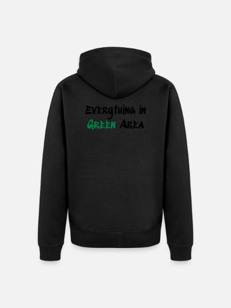 Green Area - Unisex Premium Bio Zip Hoodie - Schwarz