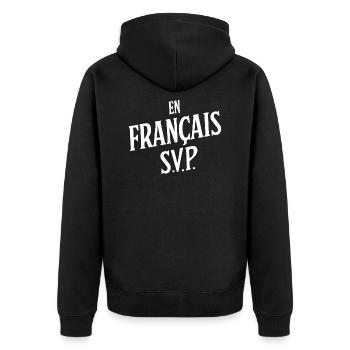 En français S.V.P. - Veste à capuche bio Premium Unisexe - noir - Dos - Nico (187cm)