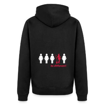 être différent! - être différent (sorcière) - Veste à capuche bio Premium Unisexe - noir - Dos - Nico (187cm)