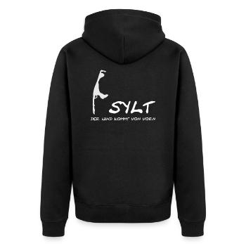 Sylt - le vent vient du début - Veste à capuche bio Premium Unisexe - noir - Dos - Nico (187cm)