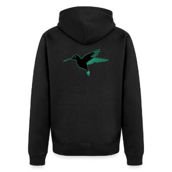Été tropical oiseau colibri - Veste à capuche bio Premium Unisexe - noir - Dos - Nico (187cm)
