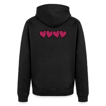 Symbole Hearts - Veste à capuche bio Premium Unisexe - noir - Dos - Nico (187cm)