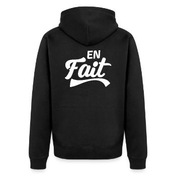 En fait - Veste à capuche bio Premium Unisexe - noir - Dos - Nico (187cm)