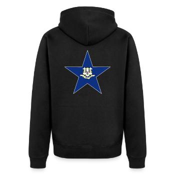 Connecticut Fan T-Shirt – Style & Coast - Veste à capuche bio Premium Unisexe - noir - Dos - Nico (187cm)