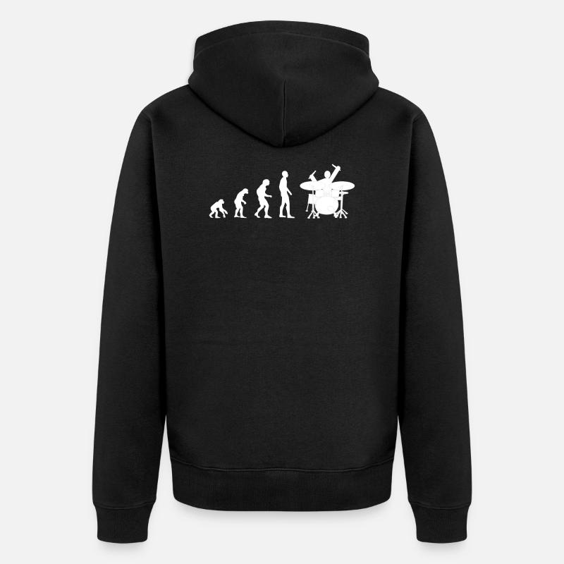 drummer evolution - Unisex Premium Organic Zip Hoodie - black