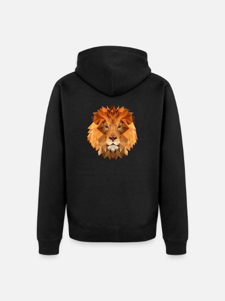 Lav Poly Type Løve konge af Beast Mighty - Premium økologisk unisex-hættejakke - sort