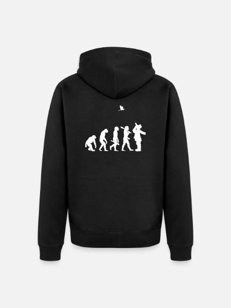evoluzione birdwatcher ornitologia regalo i - Felpa con cappuccio ecologica premium unisex - nero