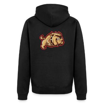 Bulldog Running Dog Aggressive Mouth Gift - Unisex Premium Organic Zip Hoodie - black - Back - Nico (187cm)