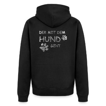 Who goes with the dog - Unisex Premium Organic Zip Hoodie - black - Back - Nico (187cm)