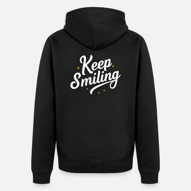 Keep smiling - Veste à capuche bio Premium Unisexe - noir