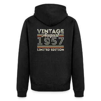 Août 1957 Légende depuis août 1957 Millésime 1957 - Veste à capuche bio Premium Unisexe - noir - Dos - Nico (187cm)