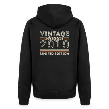 August 2010 Legend since August 2010 Vintage 2010 - Unisex Premium Organic Zip Hoodie - black - Back - Nico (187cm)