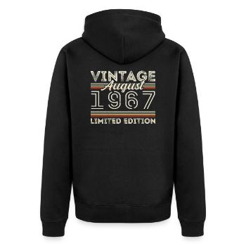 Août 1967 Légende depuis Août 1967 Millésime 1967 - Veste à capuche bio Premium Unisexe - noir - Dos - Nico (187cm)