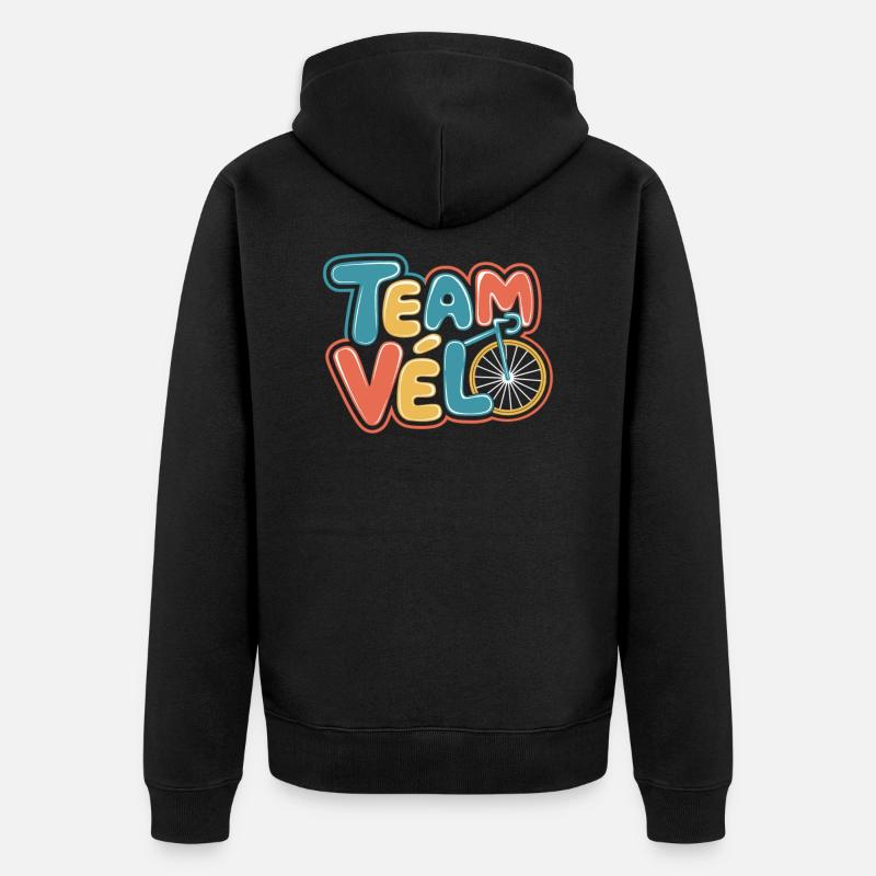 Team vélo - Veste à capuche bio Premium Unisexe - noir